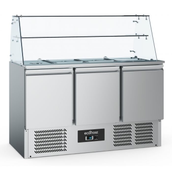 Combisteel Ecofrost Saladette mit Glasaufsatz 3-türig, 368 Liter