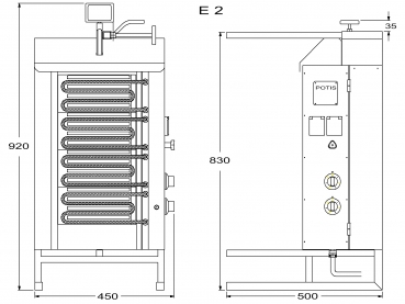 POTIS E2 Dönergrill Gyrosgrill Döner Ocagi