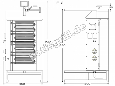 POTIS E2 Dönergrill Gyrosgrill Döner Ocagi