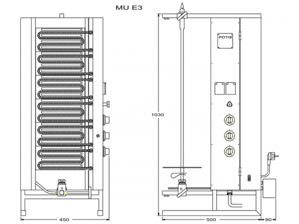 POTIS MU E3 Dönergrill Gyrosgrill Döner Ocagi